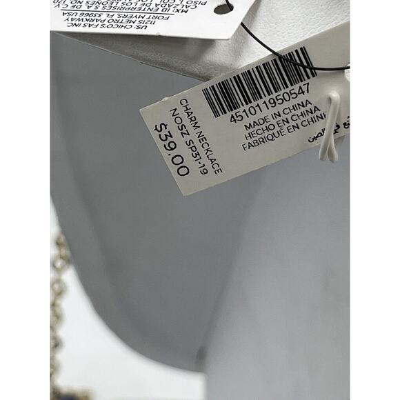 Chicos Gold Tone with Silver Tone (NWT Charms Dangle Double Strand Necklace New - Picture 7 of 16